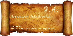 Hanuszek Adalberta névjegykártya